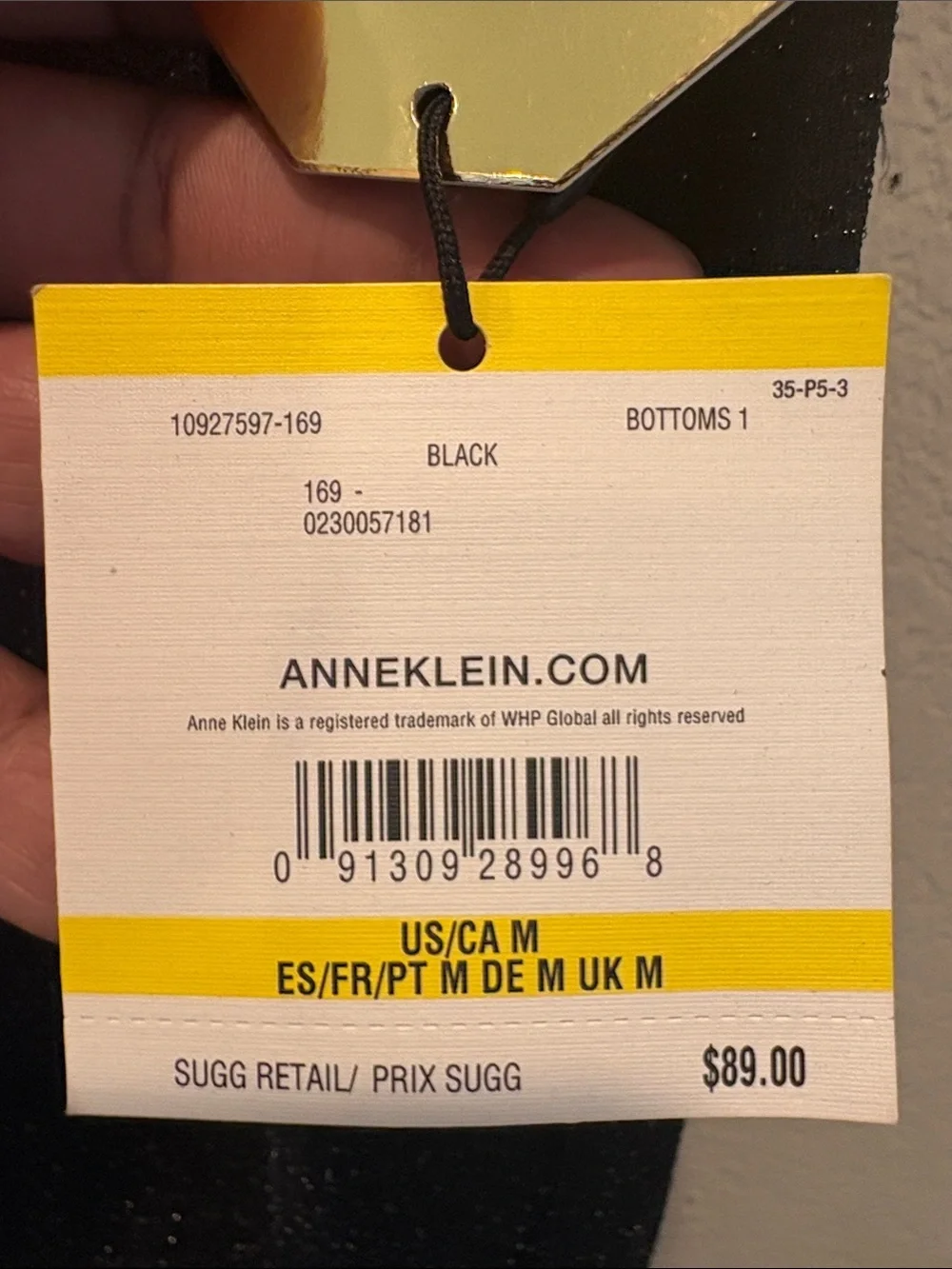 Anne Klein Black Metallic Fleck Wide-Leg Pants